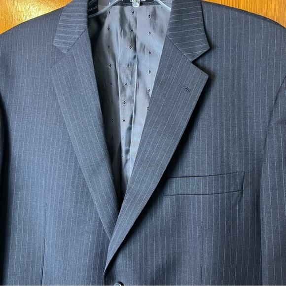 Joseph & Feiss Men’s Wool Pinstripe Suit Jacket 44R CAREER Academia Business - Picture 2 of 6